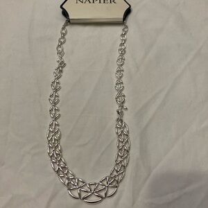 1-3 Napier silver tone necklace short NWT